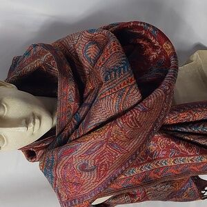 NWT 100% Cashmere Rich Jewel Tone Scarf